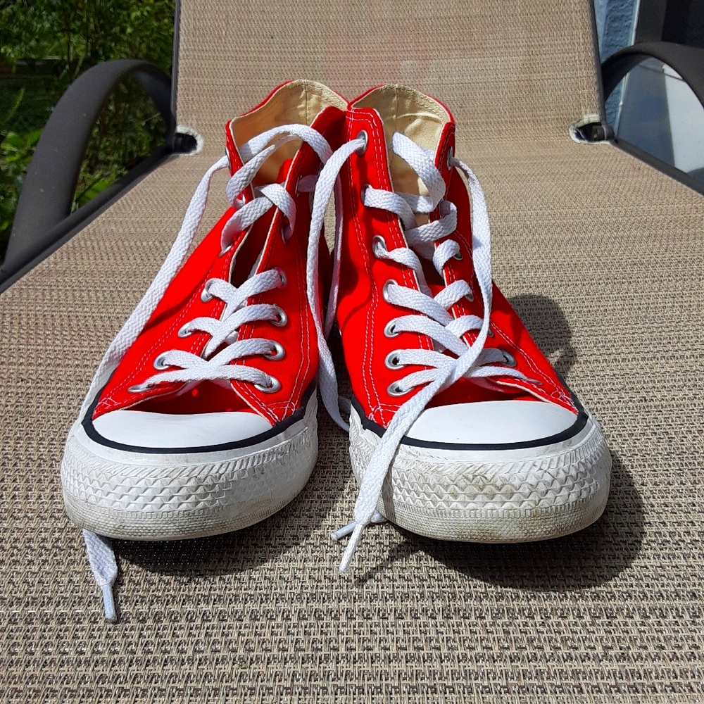Red high top Converse